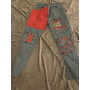 Vintage "Machine Gun" Denim Jeans - Malcolm X - "Fight The Power" 32x34